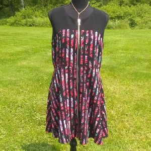 Zip-Up Floral Dress, Size Large